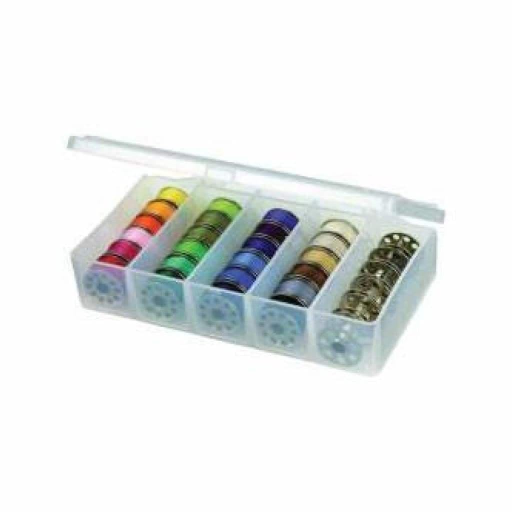 ArtBin 8155AB Sew-Lutions Bobbin Box, Sewing Bobbin Organizer, [1] Plastic Storage Case, Clear
