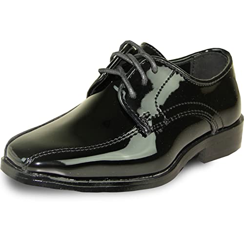 Image of VANGELO Men Dress Shoe TAB and Tux Oxford Formal Tuxedo for Prom Wedding Uniform Medium and Wide Width Black Grey Ivory White Patent