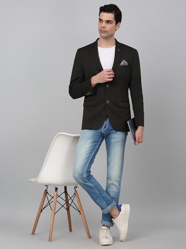 Image of Cantabil Self Design Full Sleeves Notch Lapel Casual Blazer for Men | Casual Blazer for Men | Men Blazer for Casual (P MBZC00069)