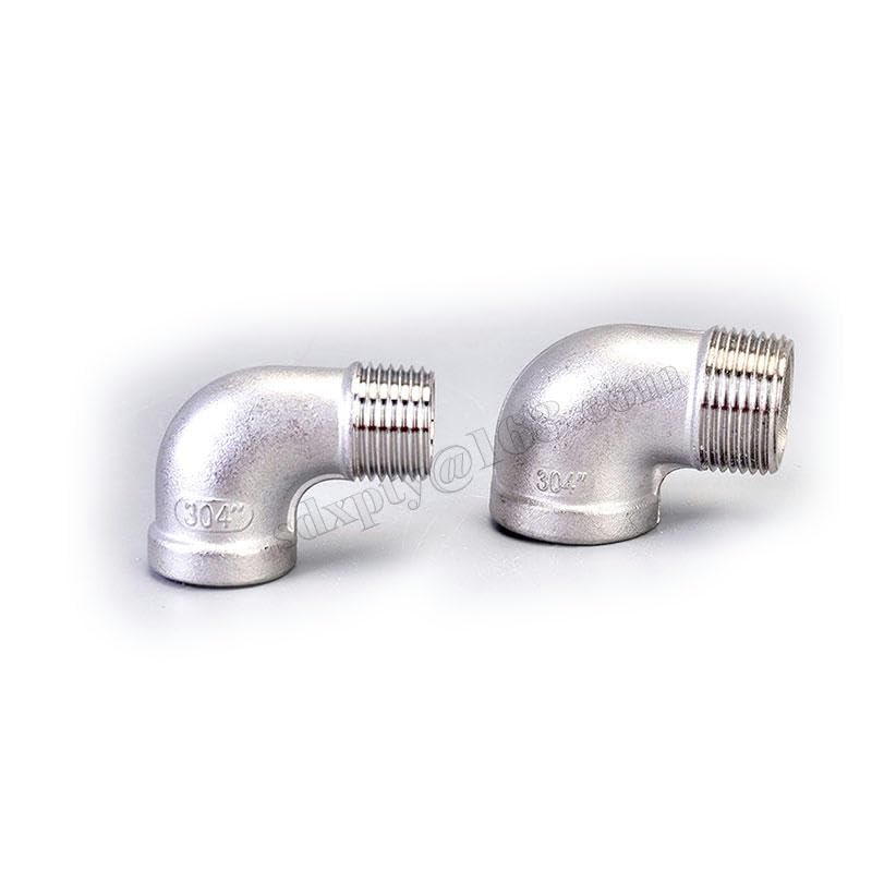 Conectores de montaje de tubo de 1/8 pulgadas, 1/4 pulgadas, 3/8 pulgadas, 1/2 pulgadas, 3/4 pulgadas, 1 pulgada, codo de calle de rosca macho y hembra, acoplador de acero inoxidable en ángulo de 90