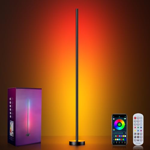 OIYN Smart RGBICW LED Corner Floor Lamp - 16 Million DIY Colors, 68+ Scenes, Music Sync,...