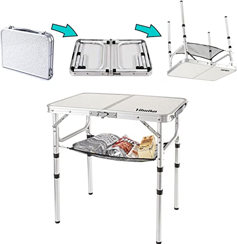 Yihuiko Camping Table For Picnic Baskets Table Accessories - Adjustable Height Side Tables For Home Kitchen Garden - Portable Aluminum Small Picnic Folding Table #TOP5