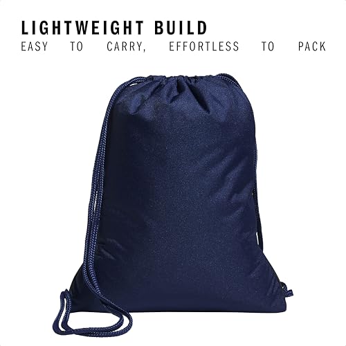 Image of adidas Alliance Sackpack - Drawstring Backpack for Sports, Small Gym, Dark Blue /Rose Gold /2, One Size, Alliance Sackpack - Drawstring Backpack Small Bag for Men and Women