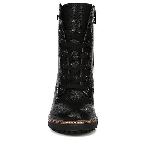 Naturalizer Womens Callie Bootie Heeled Lace Up Boot Black Leather 5 M