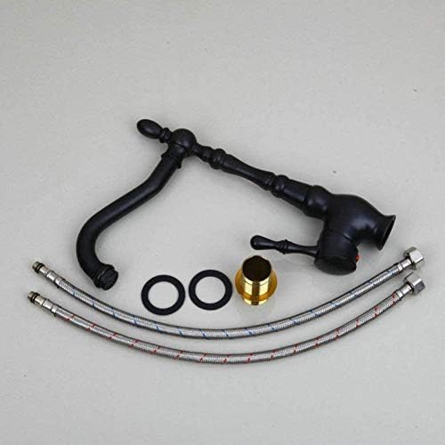 Robinets mitigeurs d'évier lavabo noir en bronze huilé pivotant - 5