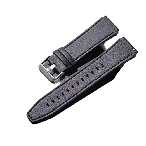 GANYUU 22mm Leather Straps Band for Huawei Watch GT 2 Pro GT2 2e Smart Watch Band Replacement Bracelet GT 3 46mm GT Runner Accessories (Color : Leather Black, Size : for Huawei GT 2 Pro)