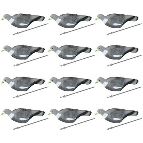 NITEHAWK Pack of 12 Half Shell 16” Pigeon Decoys, Highly Realistic High Definition Shooting/Hunting Decoys, Carry Bag Included