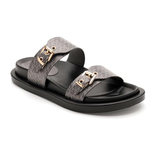 Image of U.S. POLO ASSN. Maria Black Footbed Flats With Monogram Logo