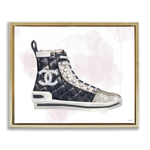 Glam Fashion Quilted Sneaker, 17 x 21 Inch Canvas in Floater Frame