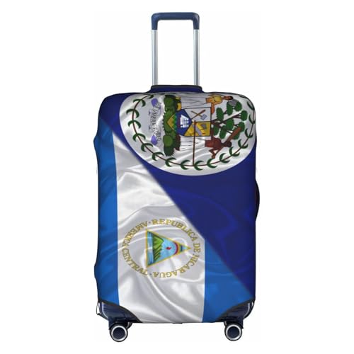 Belize Belizean And Nicaragua Nicaraguans Triangle Flag Travel Luggage Cover Washable Suitcase Case Suitcase Protector Fit Luggage Cover X-Large