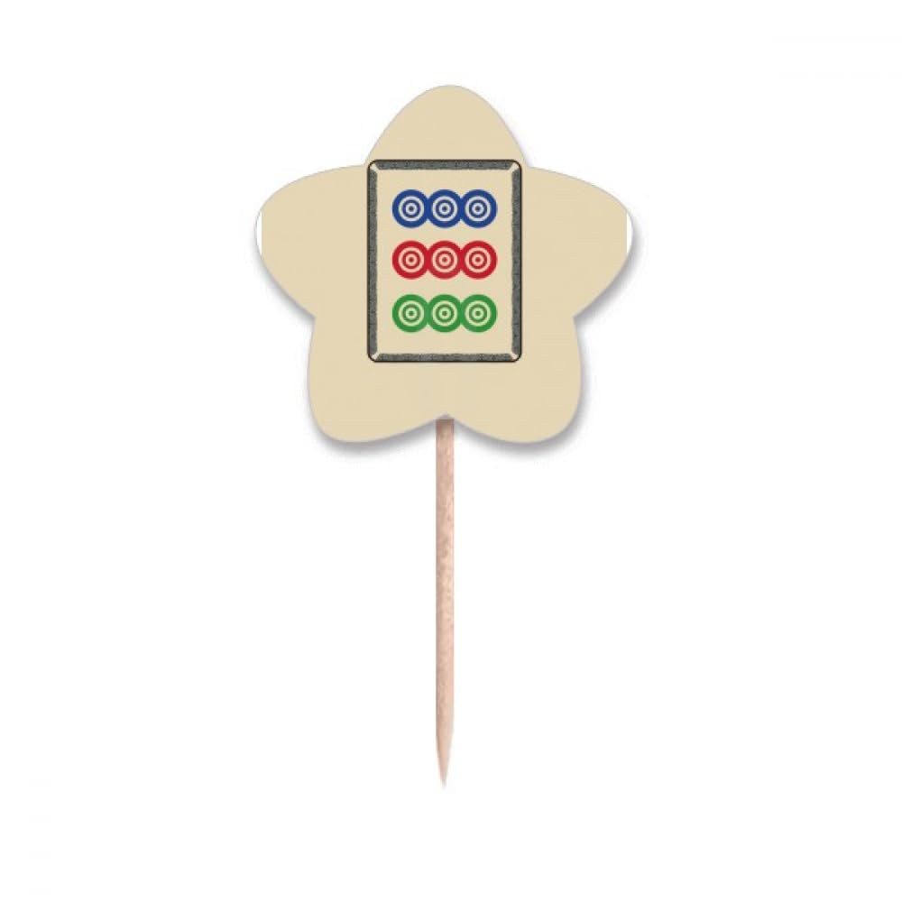 Cure-dents Mahjong étoile à pois 9 carreaux parfait pour vos apéritifs dînatoires