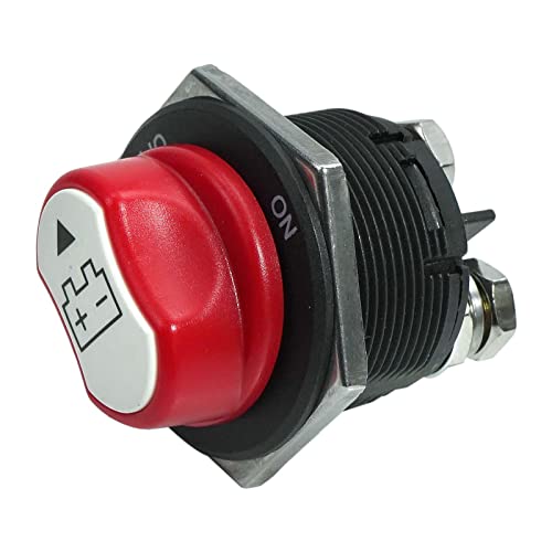 Battery Switch 12-48V Waterproof Battery Main Disconnect Switch Power Cut-Off/Off Kill Switch Max 32V Dc 200A Cont 300A Int Suitable For Automotive, Offroad, Truck, Marine, Rv, Marine #TOP4
