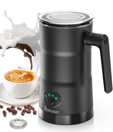 NWOUIIAY Milk Frother Electric 4 in 1 Automatic Milk Frother 600W 350ml Hot&Cold Milk Foamer Intelligent Temperature Control Silent Operation for Coffee Latte Cappuccino