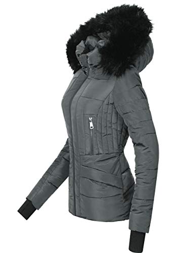 NUTEXROL Womens Parka Warm Winter Coat Hooded Outwear Thickened Jacket Grey XL