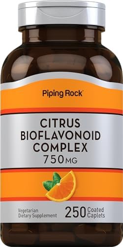Piping Rock Citrus Bioflavonoids Complex | 750 mg | 250 Caplets | Non-GMO, Gluten Free Supplement