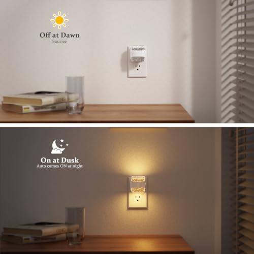 Image of JandCase LED Night Light, Bubble Night Lights Plug into Wall, [2 Pack] Night Light 3000K /4000K /5000K & 3 Brightness Levels, Dimmable Nightlight with Dusk to Dawn Sensor for Bathroom Hallway Bedroom