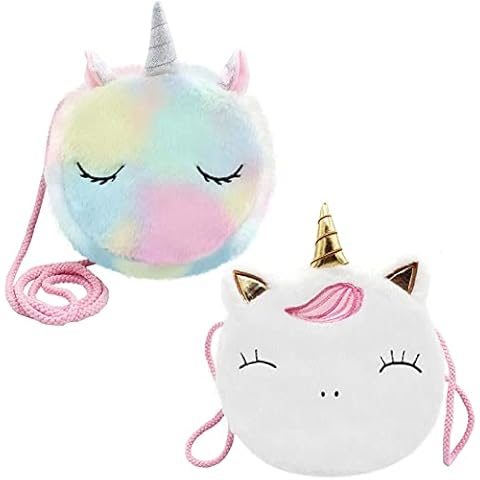 Wieat Furry Unicorn Shoulder Bag for Girls Cover