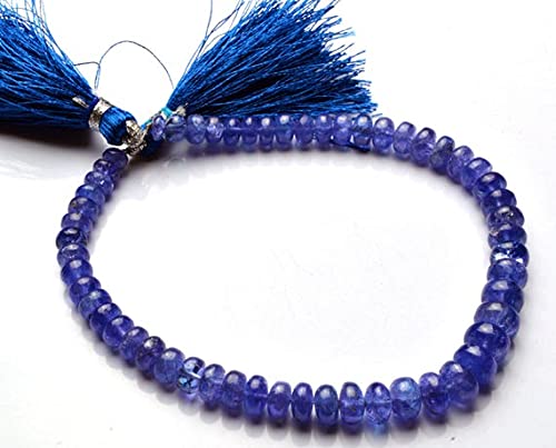 Tanzanite perles rondelles naturelles 5mm 6mm 7mm fil pour fabrication de bijoux