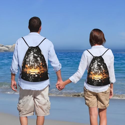 Drawstring Backpack Waterproof String Bag Musical Theme Music Clefs Sport Gym Sackpack Lightweight Cinch Bag2