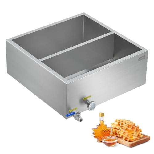 VEVOR Maple Syrup Evaporator Pan, 23.6 Gal, 24 x 24 x 9.5 Inch Maple Syrup, 304 Stainless Steel Maple Syrup Pan, Evaporator Pan with 1 Valve and 3 Heating Methods, for Home, Outdoor by VEVOR - Used condition - US$183.15