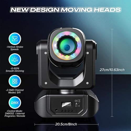 Foco estroboscópico LED con control remoto y velocidad ajustable para espectáculos y fiestas 5
