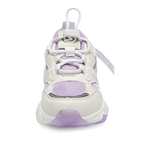 Casbeam Kids Shoes Slip-On Shoes For Girls Athletic Tennis Running Walking School Sneakers Adjustable Strap 057 Purple 32 #TOP5
