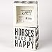 Primitives by Kathy Square Box Sign, 4-Inch, Horses
