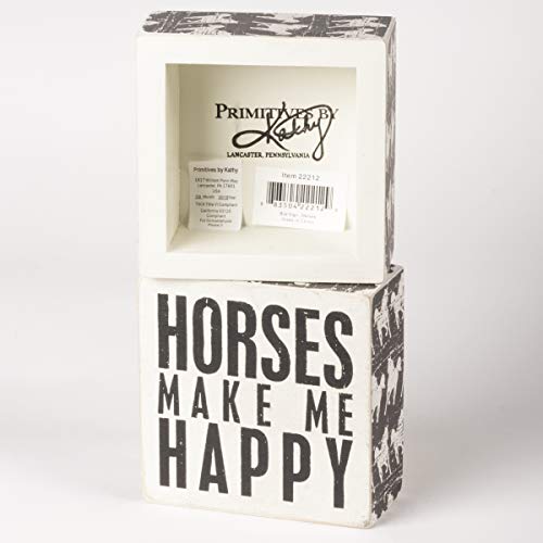 Primitives-by-Kathy-Square-Box-Sign-4-Inch-Horses Primitives by Kathy Square Box Sign 4 Inch Horses