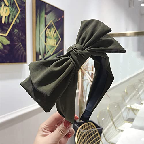 Wiwpar Knotted Bow Headbands For Women Fashion Cute Knot Headband Hair Bands Solid Bow Hair Accessories For Women Girls (Olive Green) #TOP1