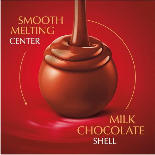 Image of Lindt LINDOR Milk Chocolate Candy Truffles, Chocolates with Smooth, Melting Truffle Center, 8.5 oz. Bag (Pack of 2)