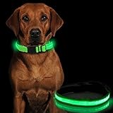 ★Collar de perro de seguridad: el collar de perro brillante es brillante y fácil de ver, hace que su perro mascota se pueda ver incluso en condiciones de poca luz, lo que protege eficazmente la seguridad de su perro. Perfecta para caminar de noche.