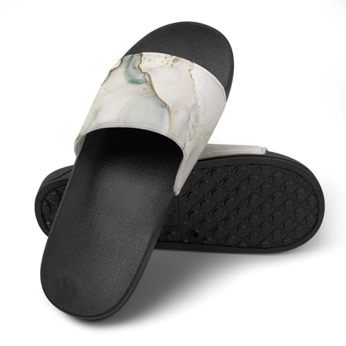 Blue Gold Art Ink Marble PVC Slippers Sandals for Women Men Open Toe Soft Cushioned Non-Slip Sandal for Indoor Outdoor4