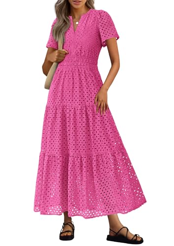 PRETTYGARDEN Eyelet Maxi Dress