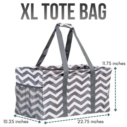Image of Extra Large Utility Tote Bag - Oversized Collapsible Pool Beach Canvas Basket