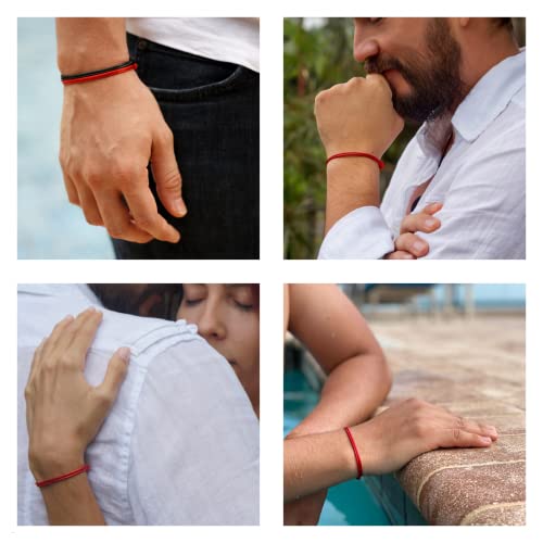 Wax Nylon Cord Bracelet For Men Or Women - Surfer Friendship String Unisex Adult Waterproof Boy Girl Gift (One Size, Red) #TOP2