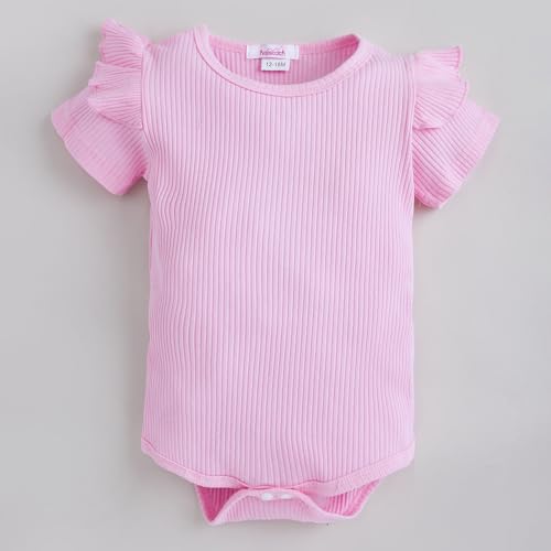 Image of Hopscotch Girls 2-Pc Rose Ruffle Onesies & Skirt in Peach Color