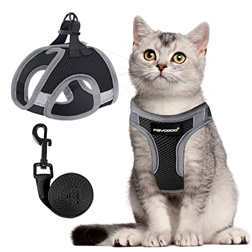 Image of FAYOGOO Cat Harness and Leash Set, Escape-Proof Step-in Vest for Walking