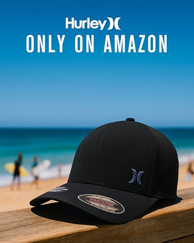 Image of Hurley Men's Baseball Cap - Sweat-Wicking Fitted Baseball Hats for Men (S-XL)