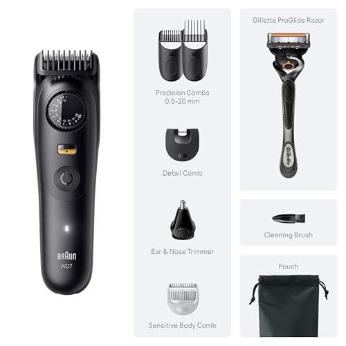 Image of Braun All in One Shaving Set for Men, Series 7 AIO 7530, Beard, Face, Nose, Ear Trimmer, Hair Clipper, Personal Care and Manscaping