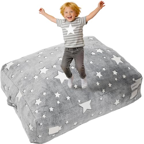 ANGELBECKE Crash Pad for Kids 3x4 Ft-Sensory Pad with 25D Shredded Foam&Removable Washable Cover,Soft Dutch Velvet Star Design,Non-Slip Sensory Mat for Autism,ADHD,Playroom