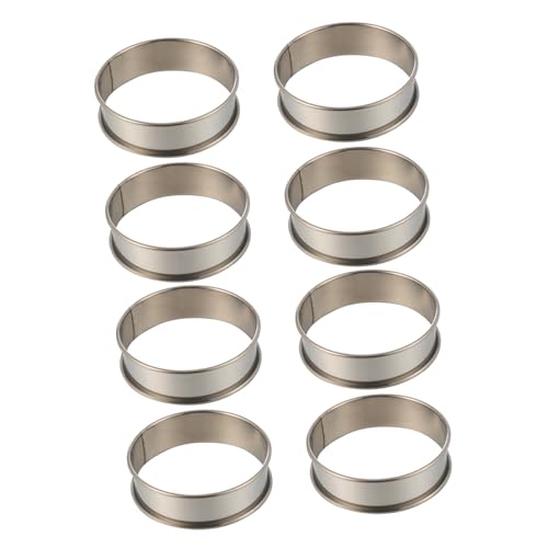 SOLUSTRE 8Pcs Stainless Steel Cookie and Mousse Ring Flexible Baking Tools for Cookies Chocolates Jellies More Easy to Clean for Home Bakers