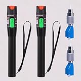 2PCS Visual Fault Locator, VFL Tester Kit - Includes Single Mode 9/125um FC Male to LC Female Adapter and Red Light Pen for Fiber Optic Cable Network Testing