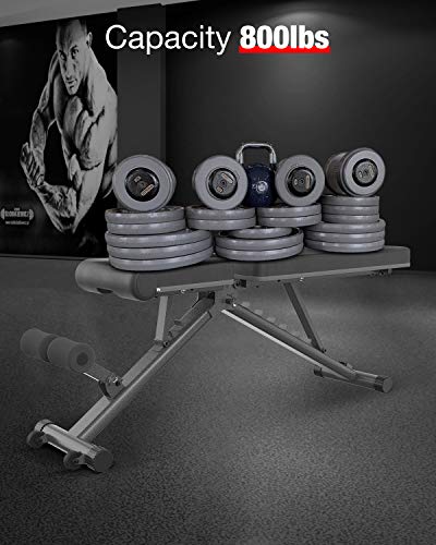 BARWING YouTen 4way Adjustable Bench Full Body Workout Decline/Flat/Incline Bench for Home Gym Black