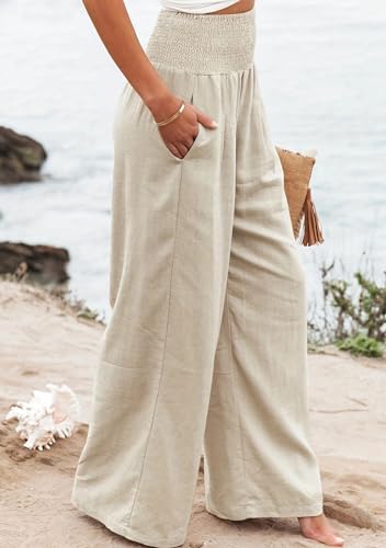 BOFETA Women's Fashion Wide Leg Pants Casual Business Trousers with Pocket Loose High Waisted Pants2