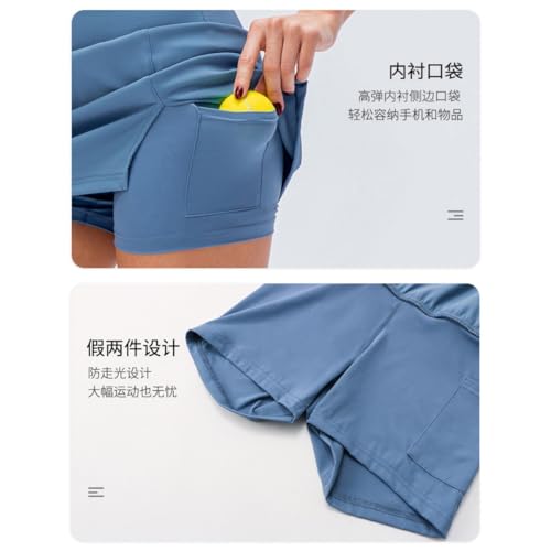 Saia feminina de tênis com shorts embutidos, colado ao corpo, mini golfe, com bolsos, verão, rosa, X