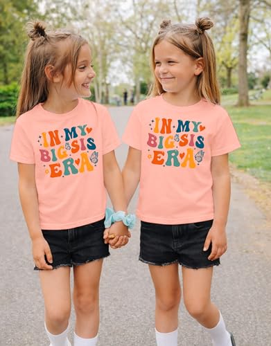 Image of Toddler Big Sister Tee in My Big Sis Era Graphic T-Shirt Big Sis Announcement Crewneck Shirts Sibling Reveal Tops