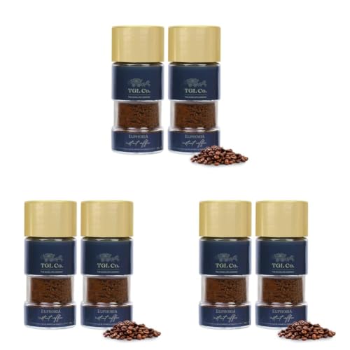 Image of TGL Co. Euphoria Instant Coffee Powder | Hot & Cold Coffee | Boost Energy | Enhances Mood | Rich & Thick Flavour | 100 Gm (Pack of 6)