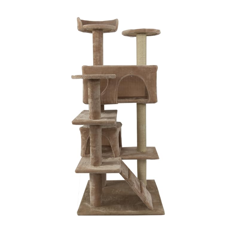 Arbre à chat Mickey Topmast beige 125cm avec griffoir sisal et niche