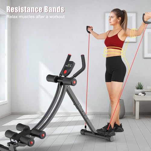 Ab Workout Machine for Women - Adjustable and Foldable Core Exercise Equipment for Home Gym