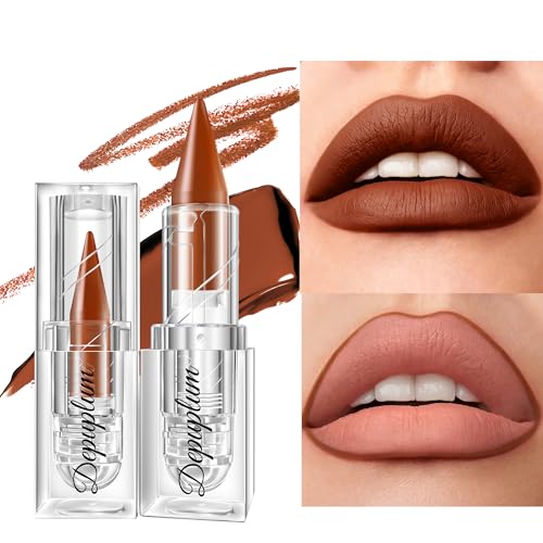 Image of Depuplum Brown Lipstick Gradient Matte Lip Liner Combo for Women
